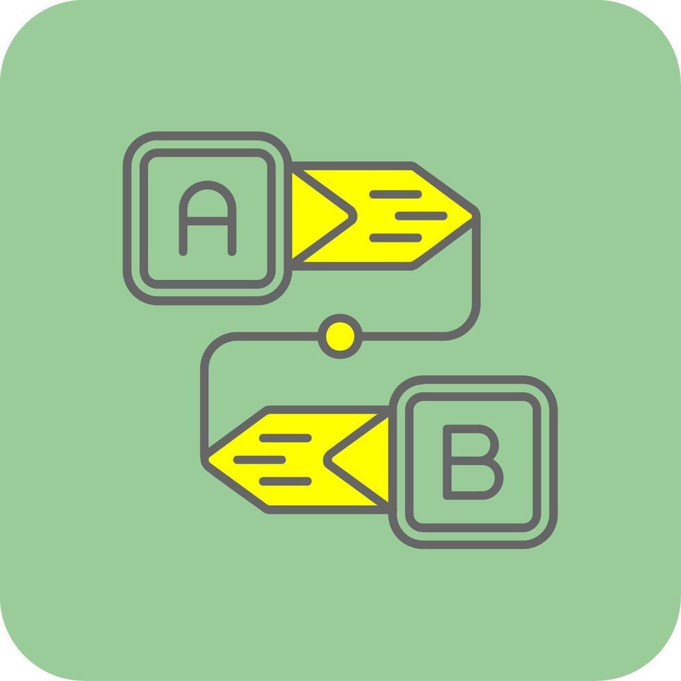 diagram gevulde geel icoon vector