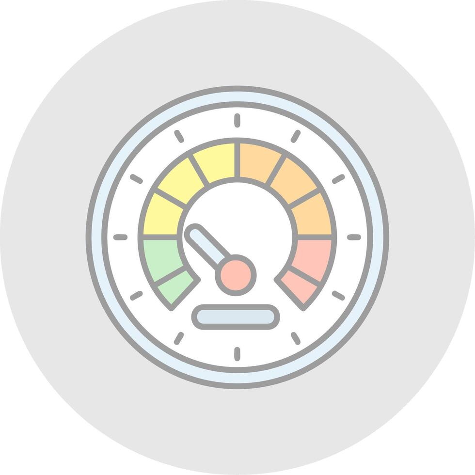 snelheidsmeter lijn gevulde licht cirkel icoon vector