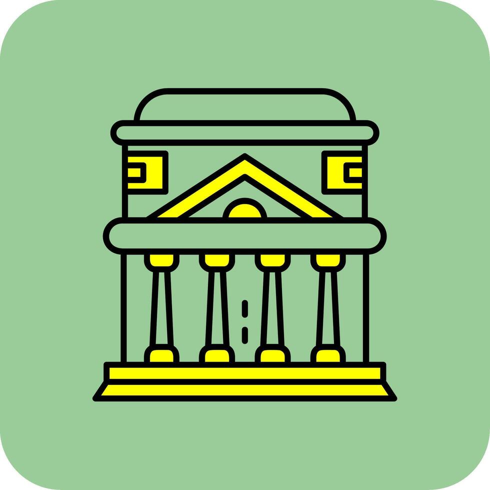 pantheon gevulde geel icoon vector