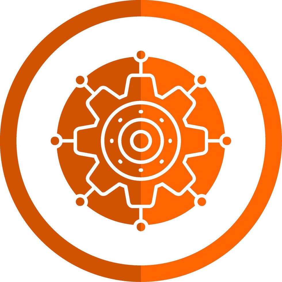 instelling glyph oranje cirkel icoon vector