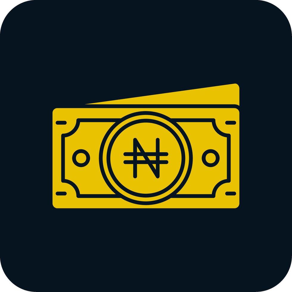 naira glyph twee kleur icoon vector