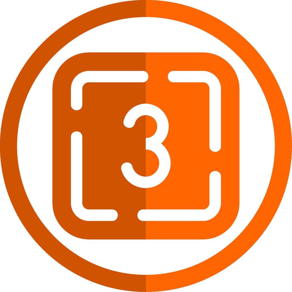 drie glyph oranje cirkel icoon vector