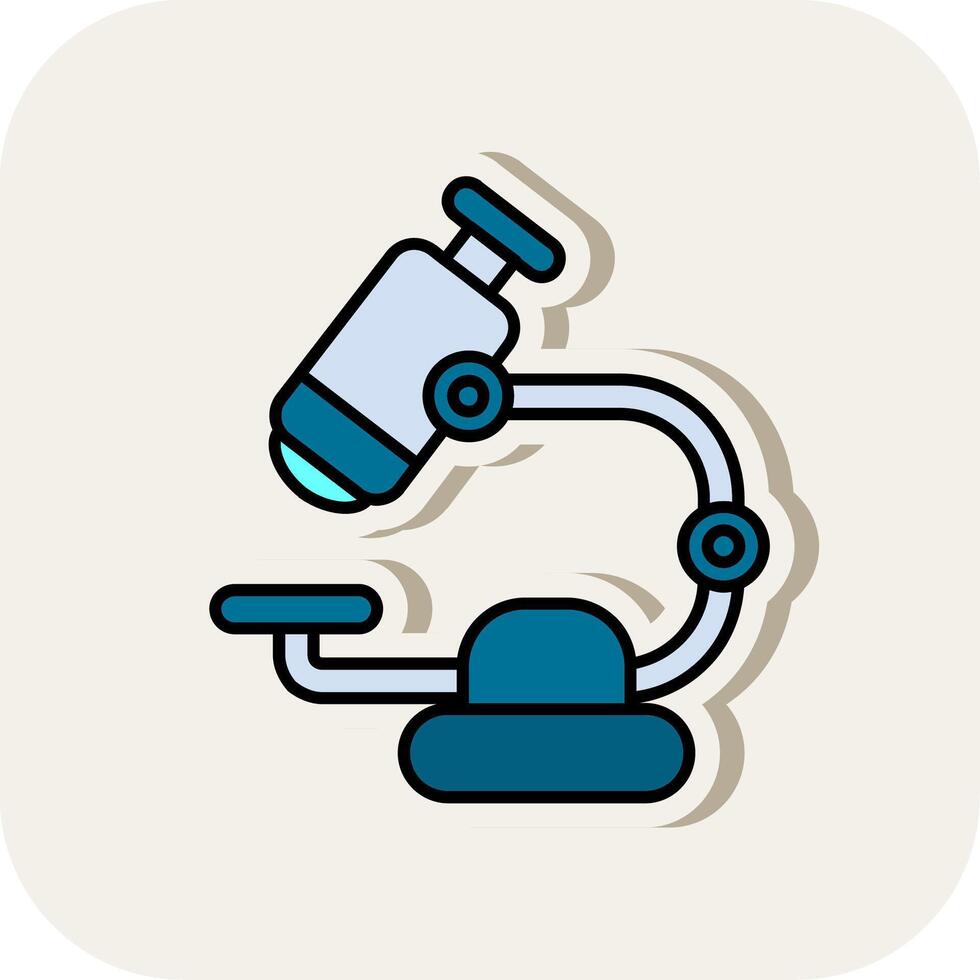 microscoop lijn gevulde wit schaduw icoon vector