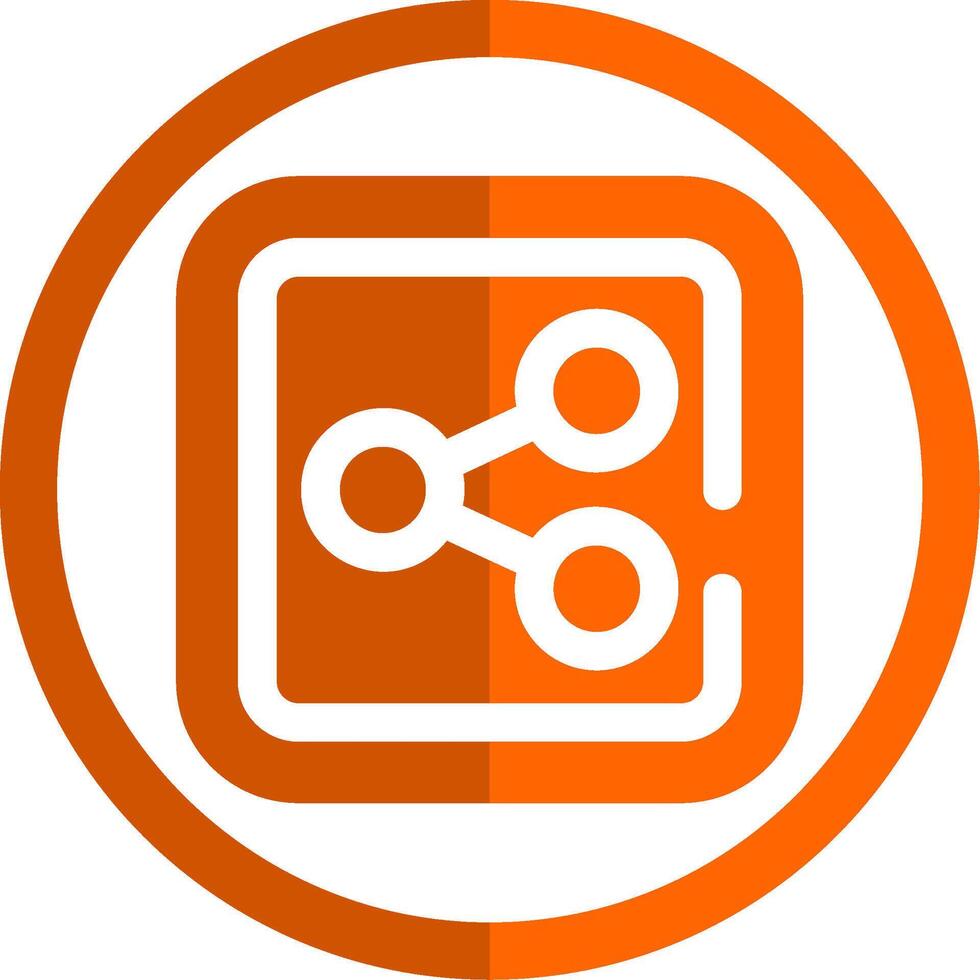 delen glyph oranje cirkel icoon vector