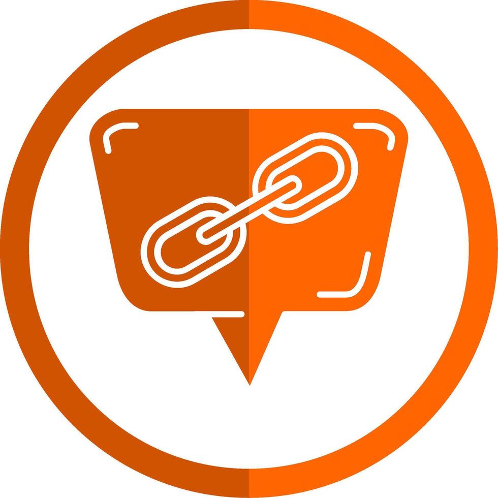 koppeling glyph oranje cirkel icoon vector