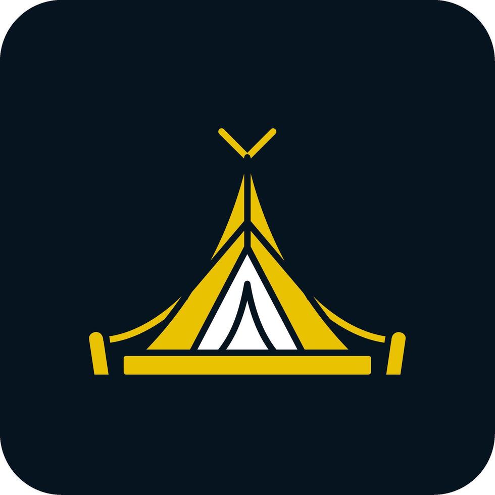 tent glyph twee kleuren icoon vector