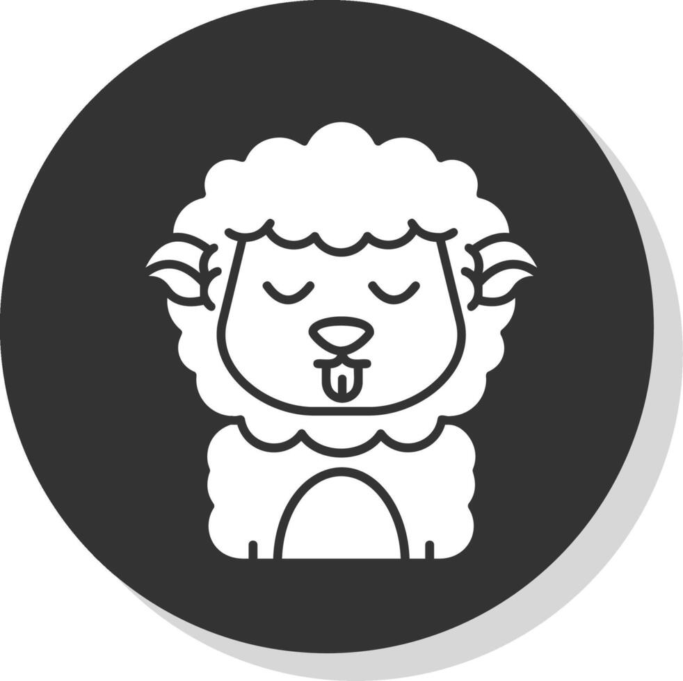 schattig glyph grijs cirkel icoon vector