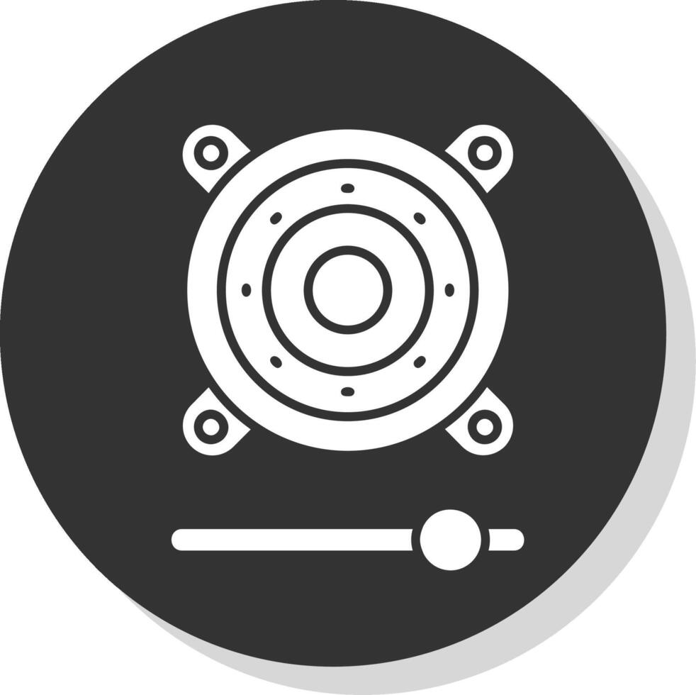 spreker glyph grijs cirkel icoon vector