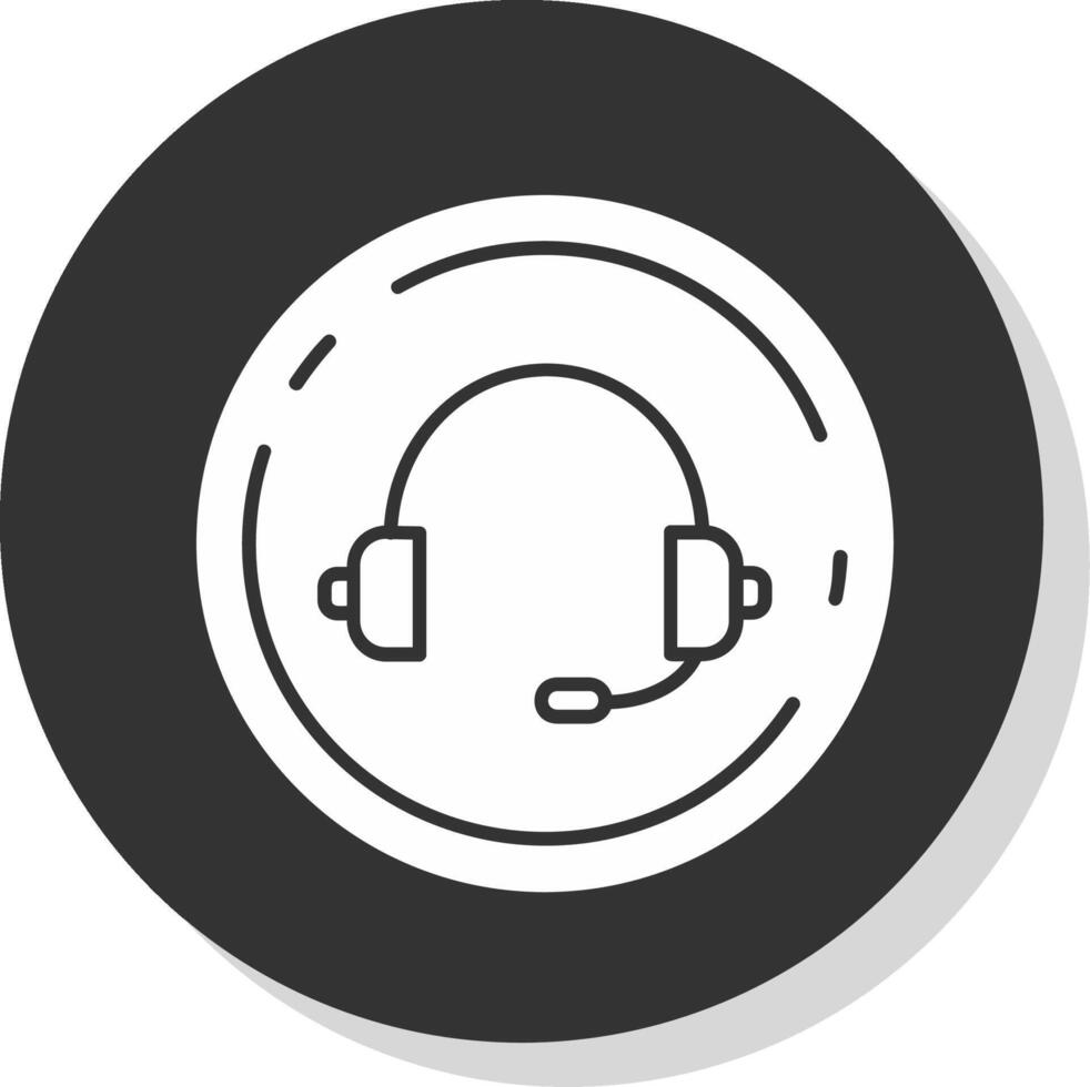 muziek- glyph grijs cirkel icoon vector