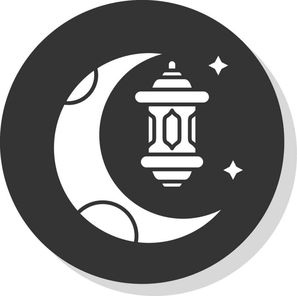 Ramadan glyph grijs cirkel icoon vector