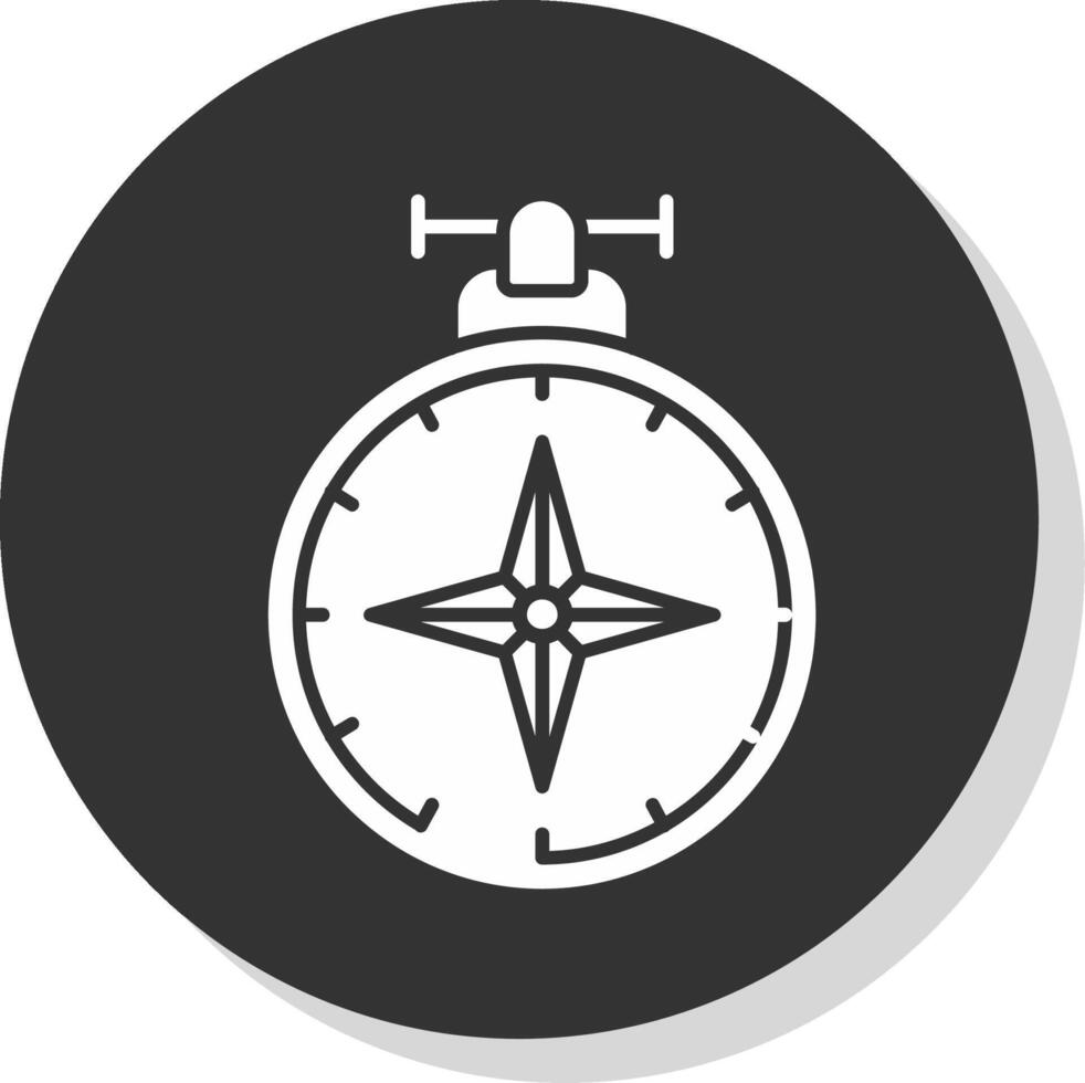 kompas glyph grijs cirkel icoon vector