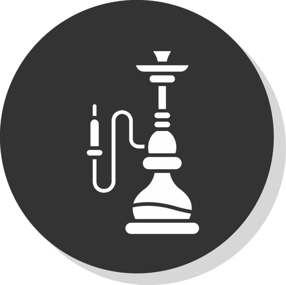 hookah glyph grijs cirkel icoon vector