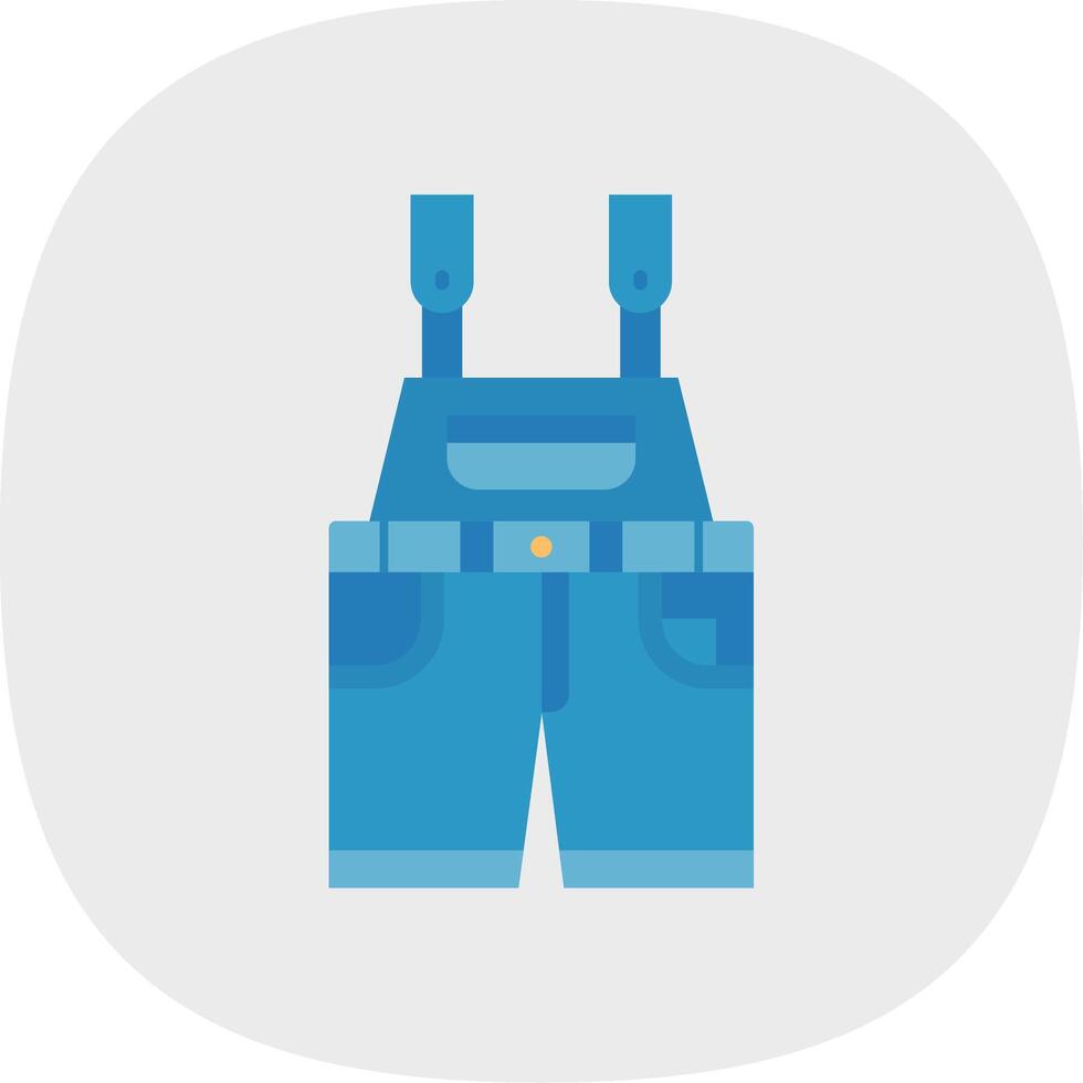 overall vlak kromme icoon vector