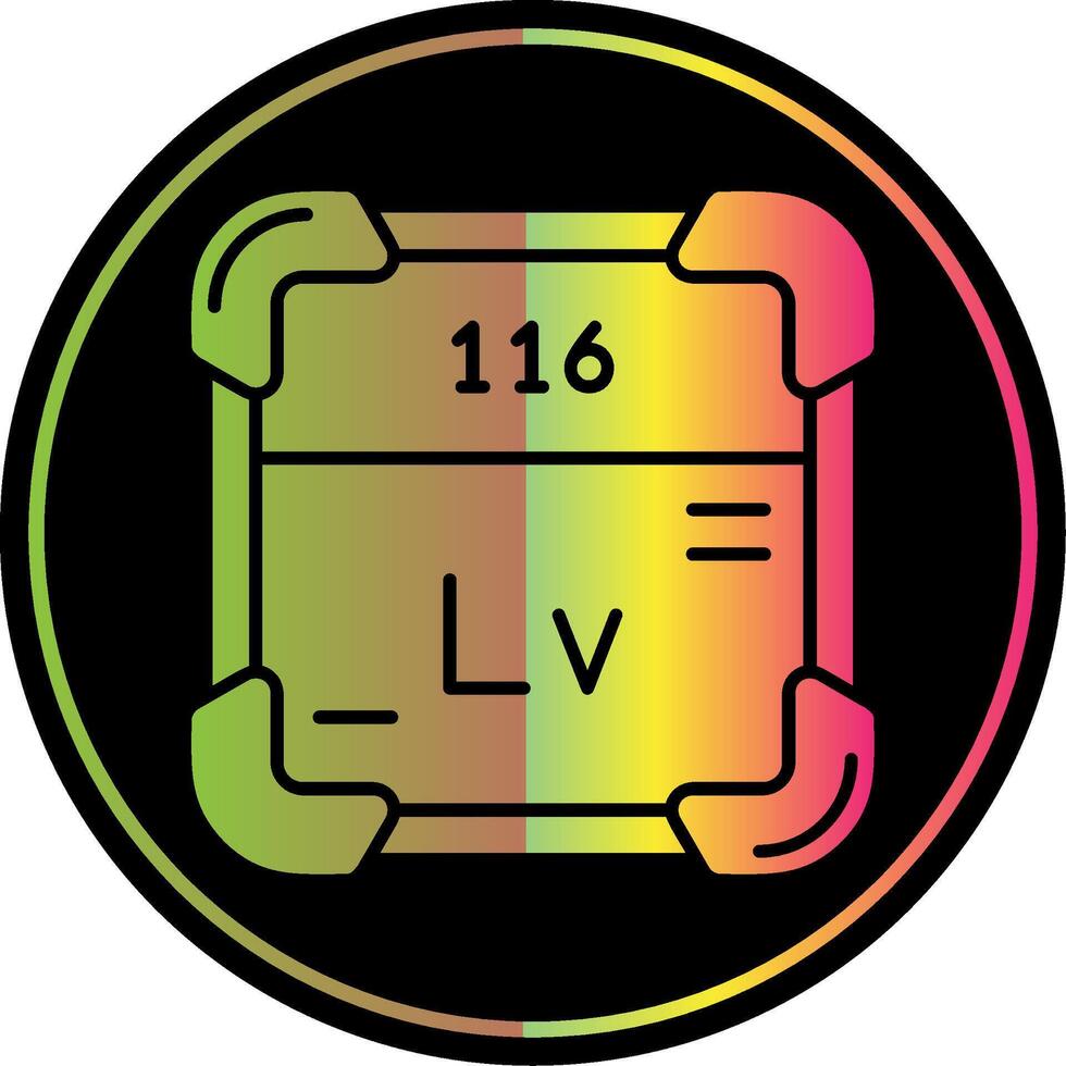 livermorium glyph ten gevolge kleur icoon vector