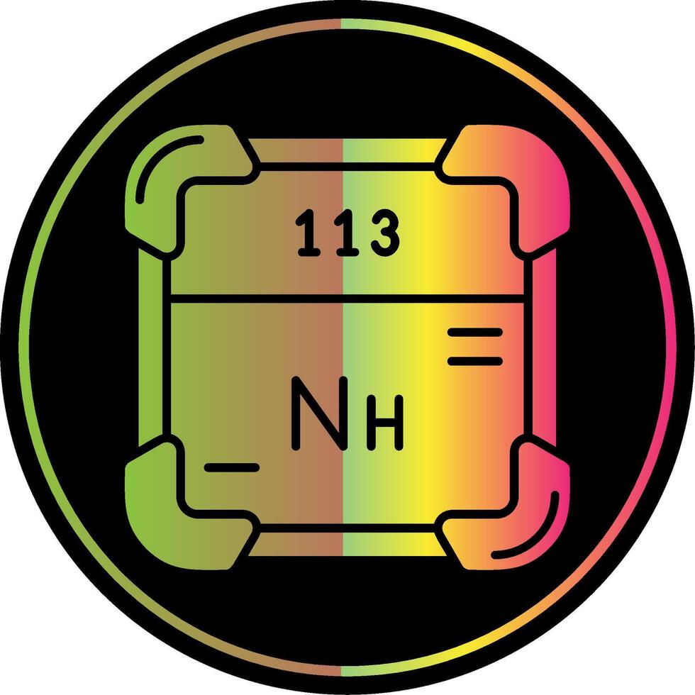 nihonium glyph ten gevolge kleur icoon vector