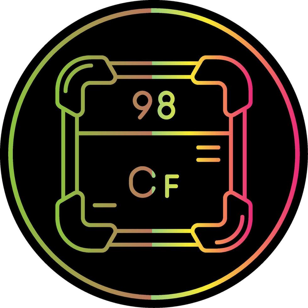 californium lijn helling ten gevolge kleur icoon vector