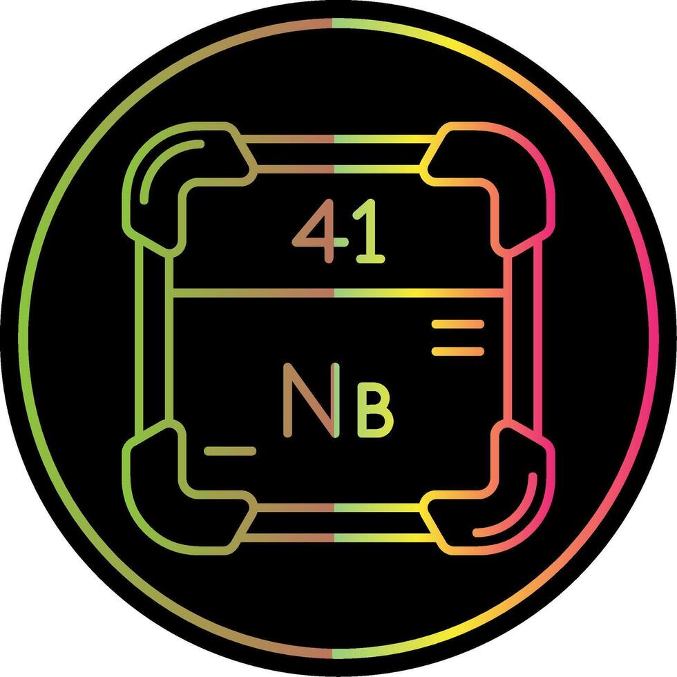 niobium lijn helling ten gevolge kleur icoon vector