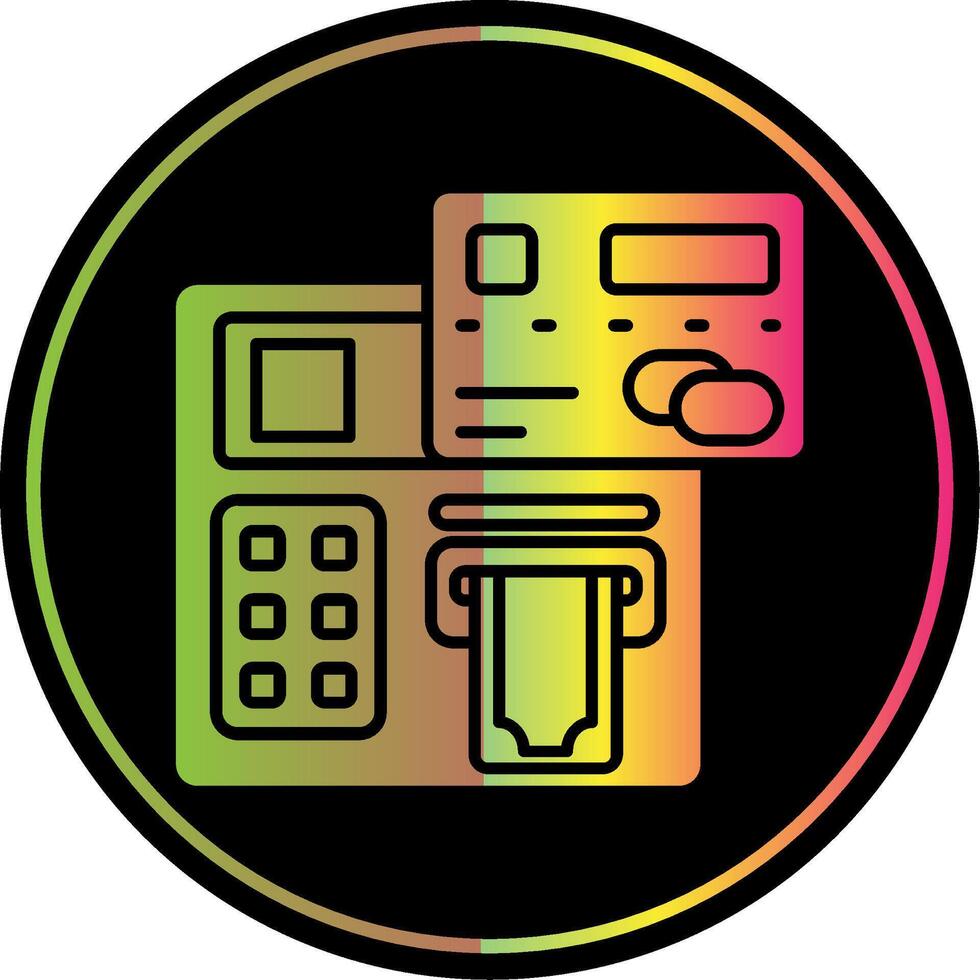Geldautomaat glyph ten gevolge kleur icoon vector