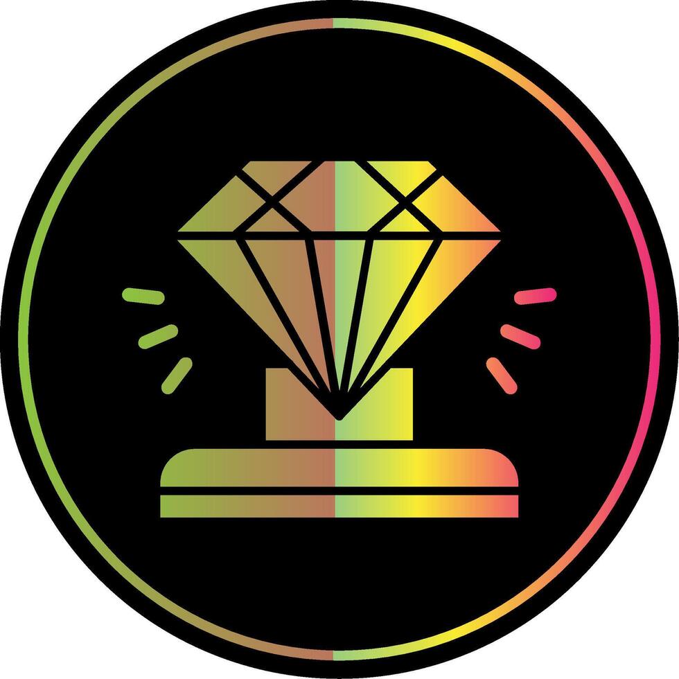 diamant glyph ten gevolge kleur icoon vector