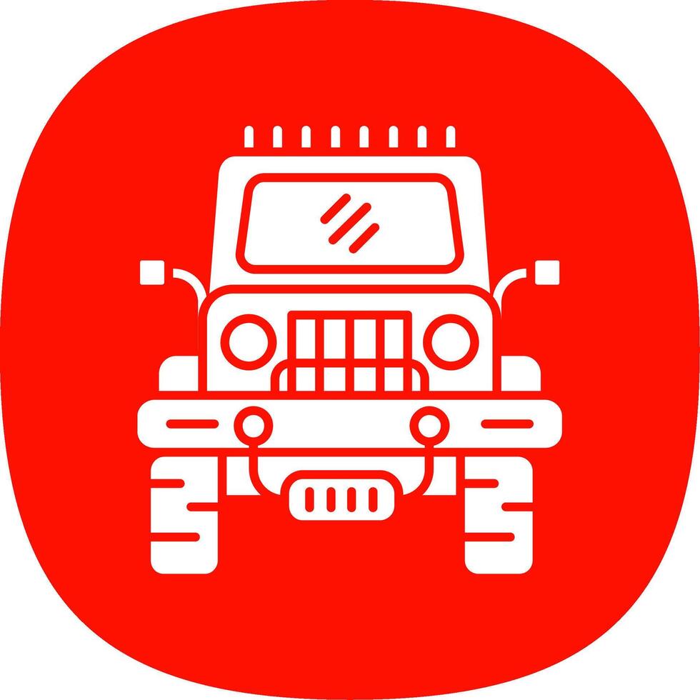 jeep glyph kromme icoon vector