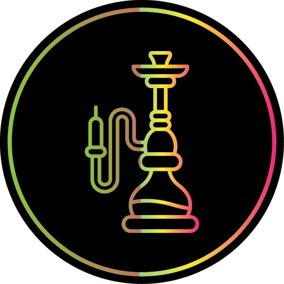 hookah lijn helling ten gevolge kleur icoon vector