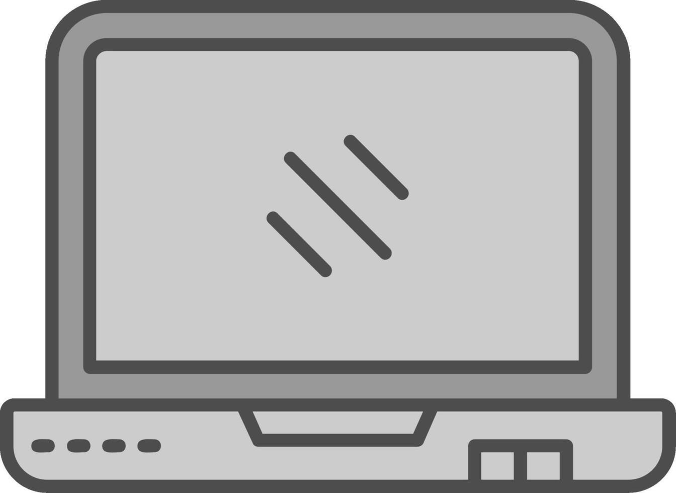 laptop lijn gevulde grijswaarden icoon vector