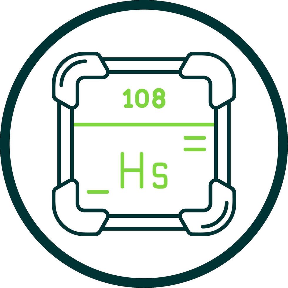 hassium lijn cirkel icoon vector