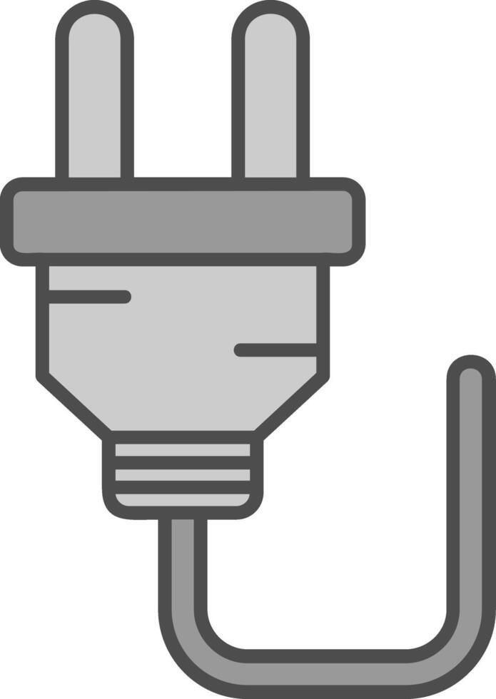 plug lijn gevulde grijswaarden icoon vector