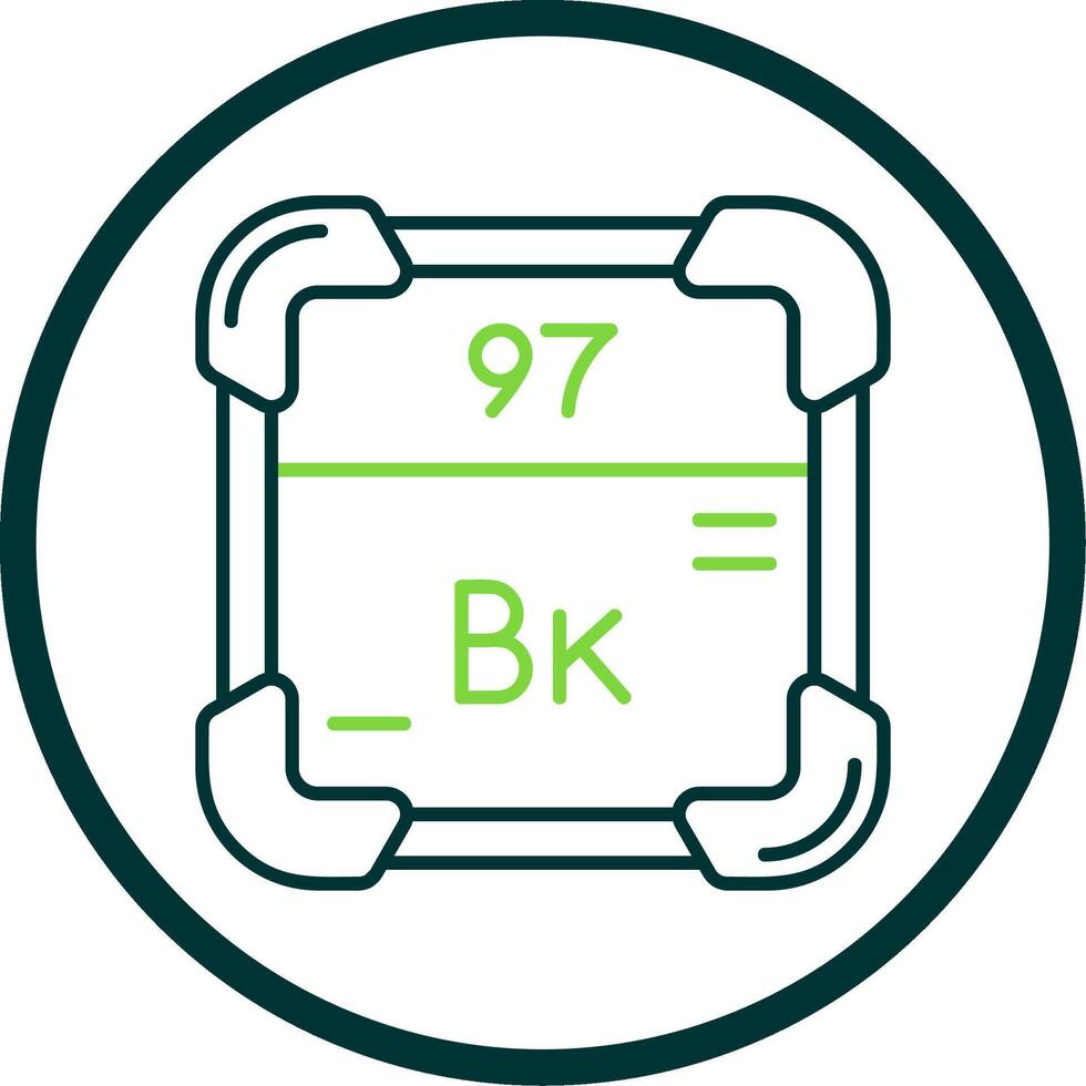 berkelium lijn cirkel icoon vector