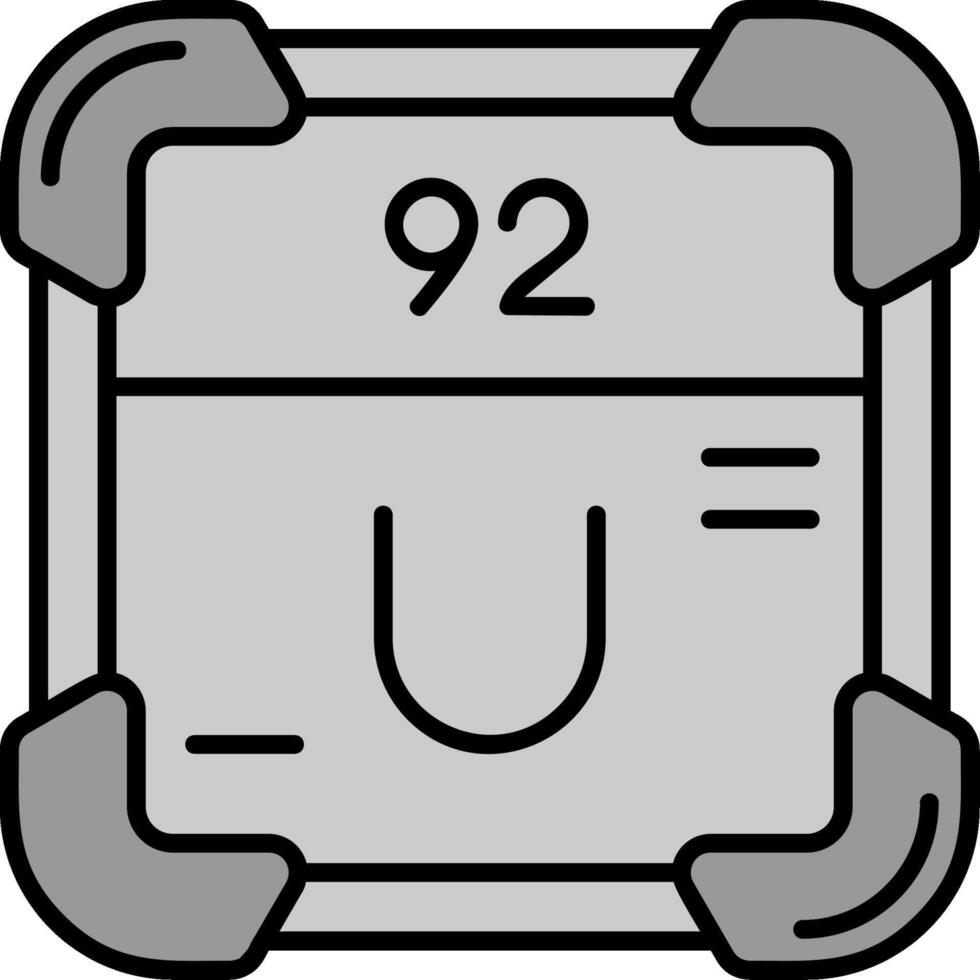 uranium lijn gevulde grijswaarden icoon vector