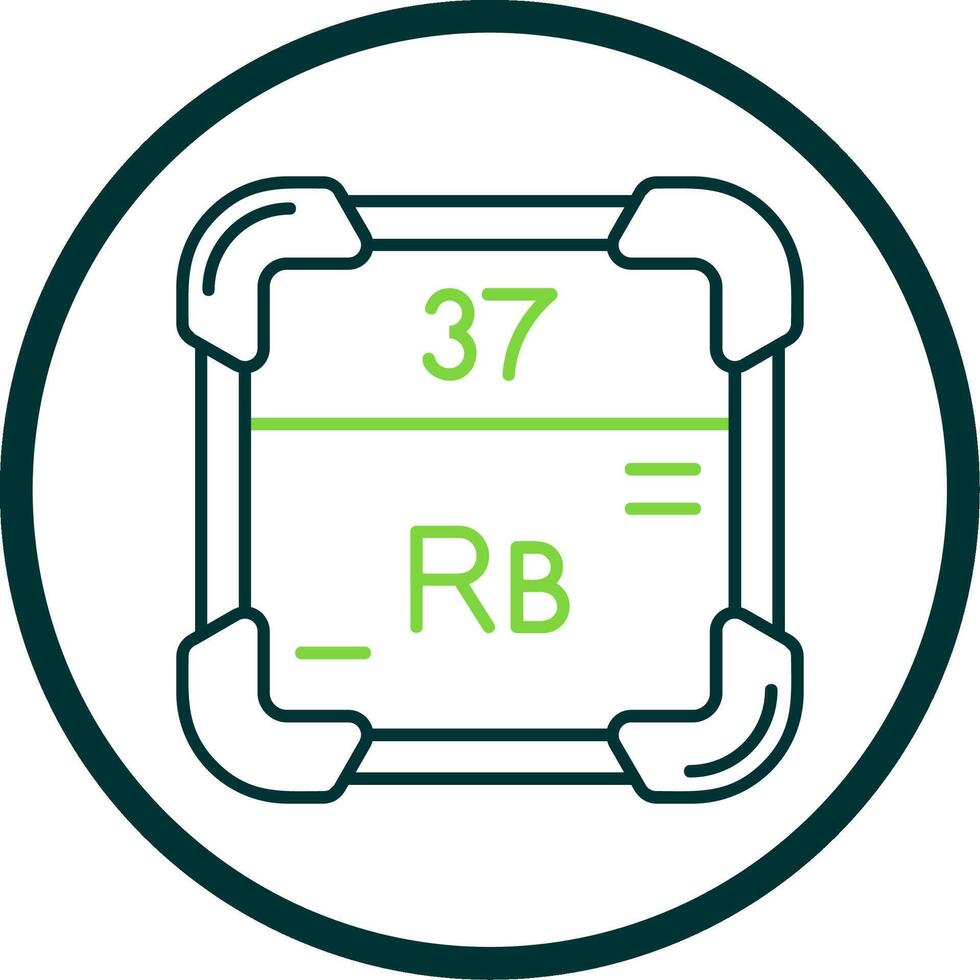 rubidium lijn cirkel icoon vector