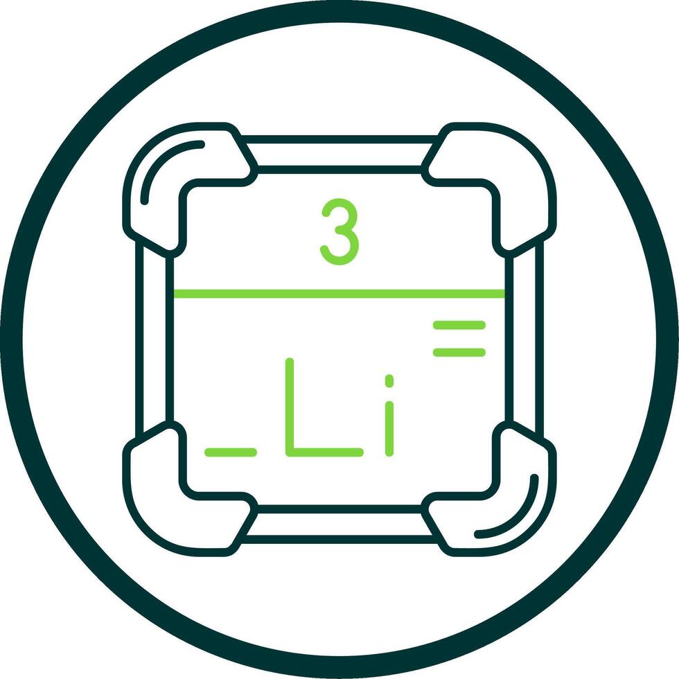 lithium lijn cirkel icoon vector