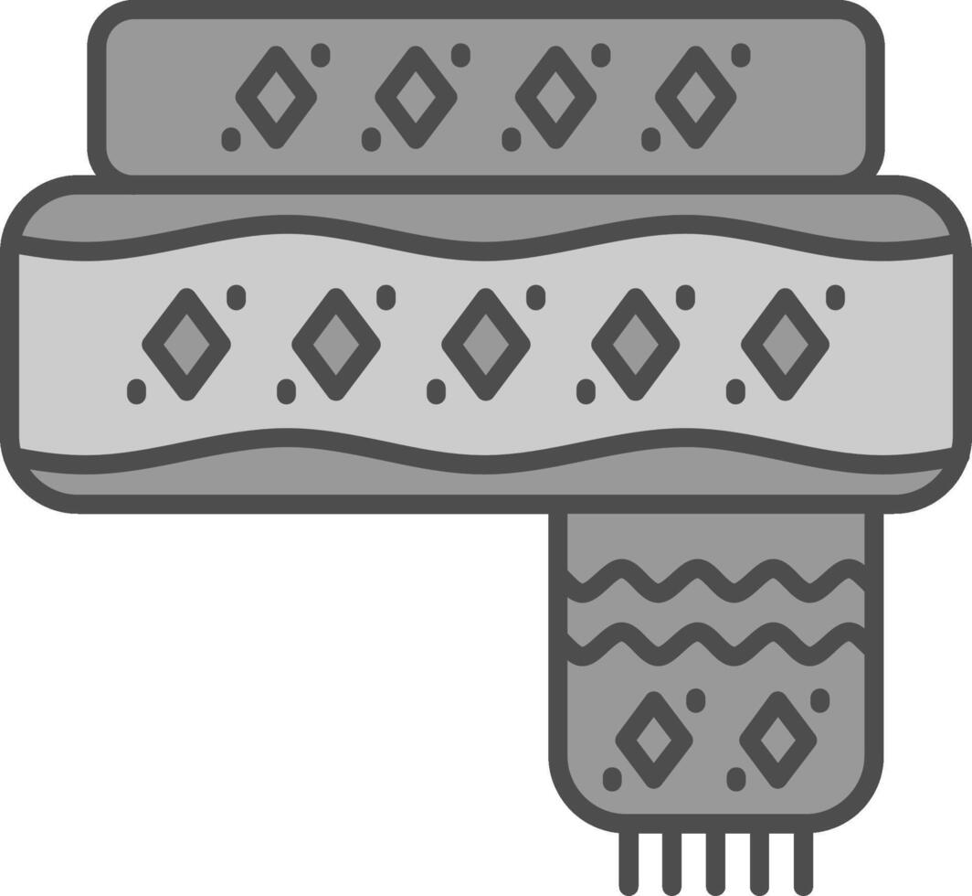 sjaal lijn gevulde grijswaarden icoon vector