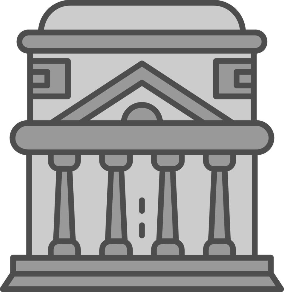 pantheon lijn gevulde grijswaarden icoon vector