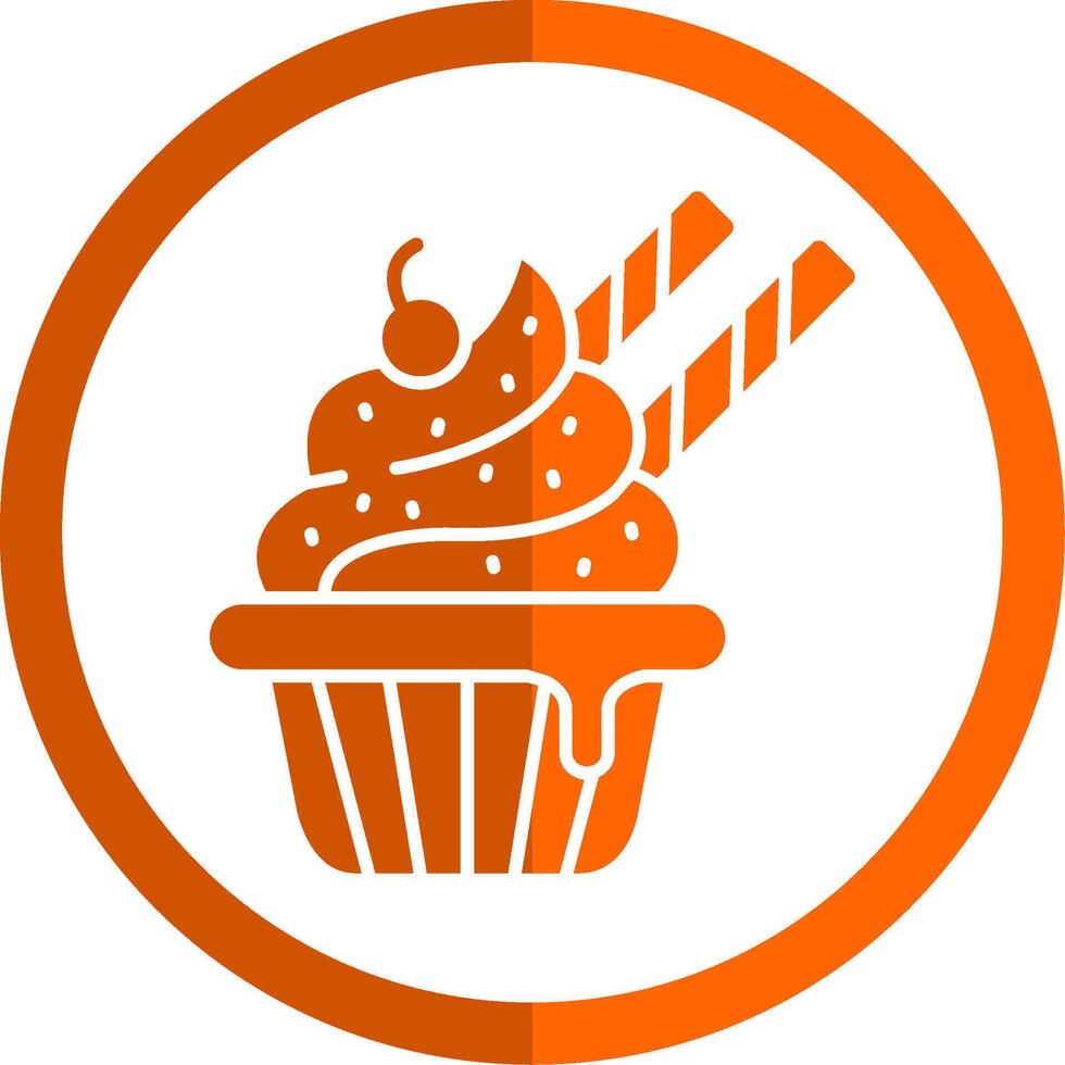 koekje glyph oranje cirkel icoon vector