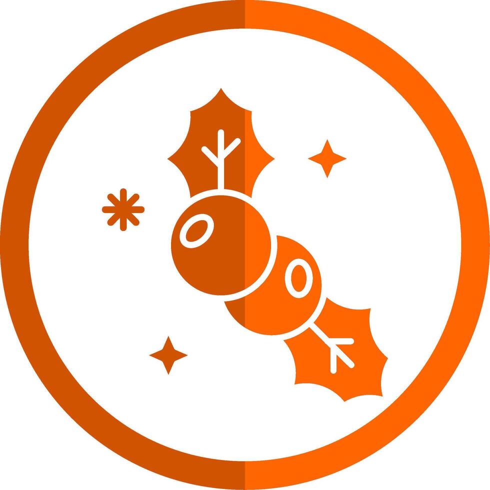 maretak glyph oranje cirkel icoon vector