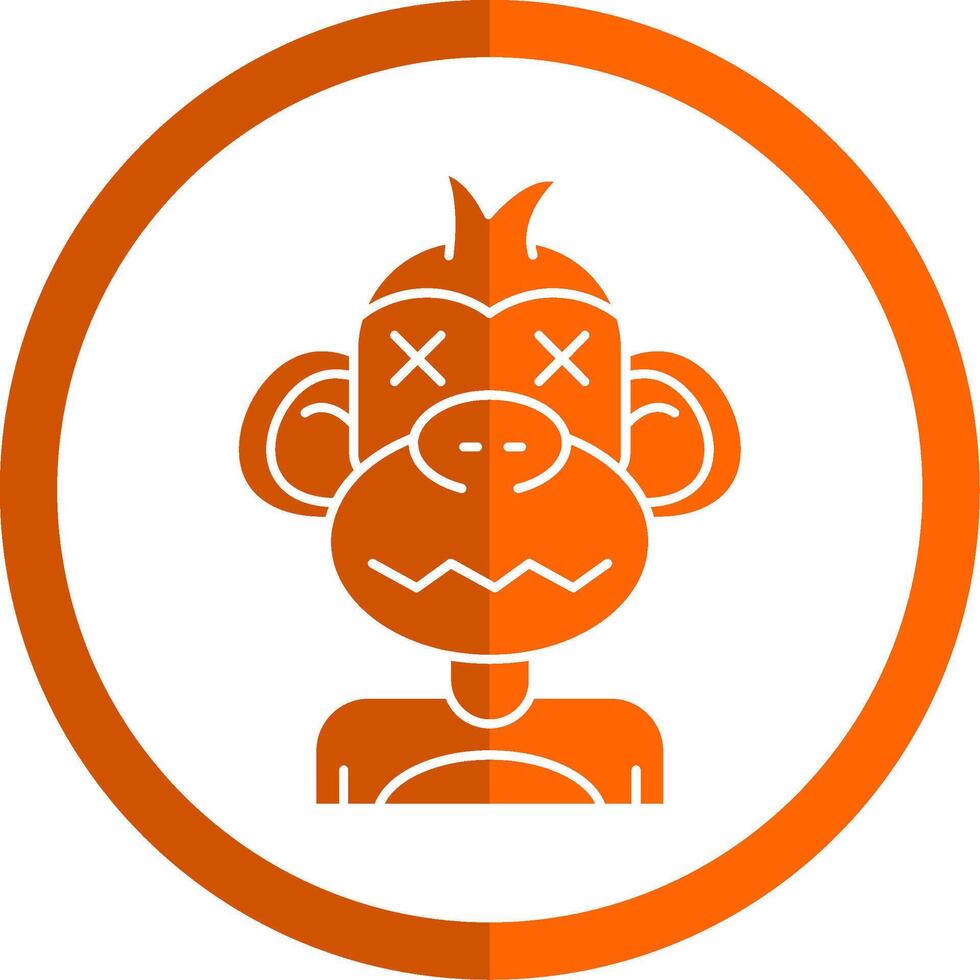 dood glyph oranje cirkel icoon vector