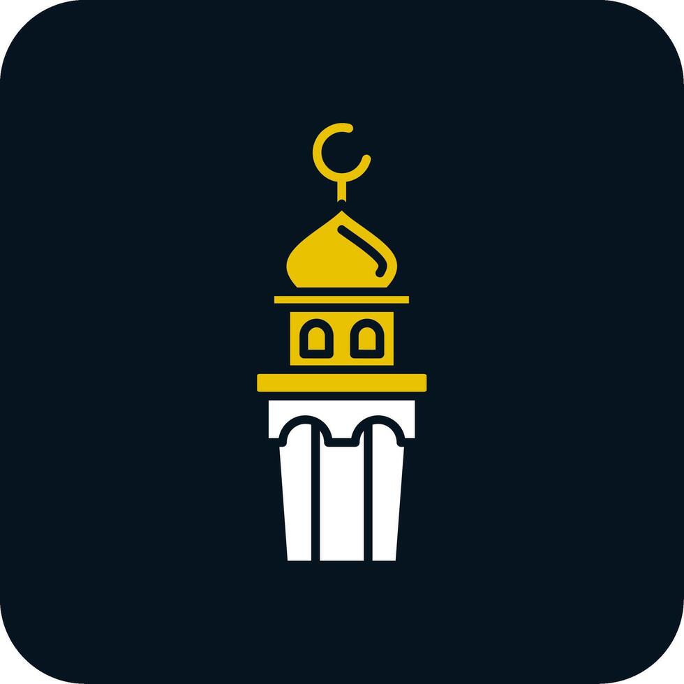 minaret glyph twee kleur icoon vector