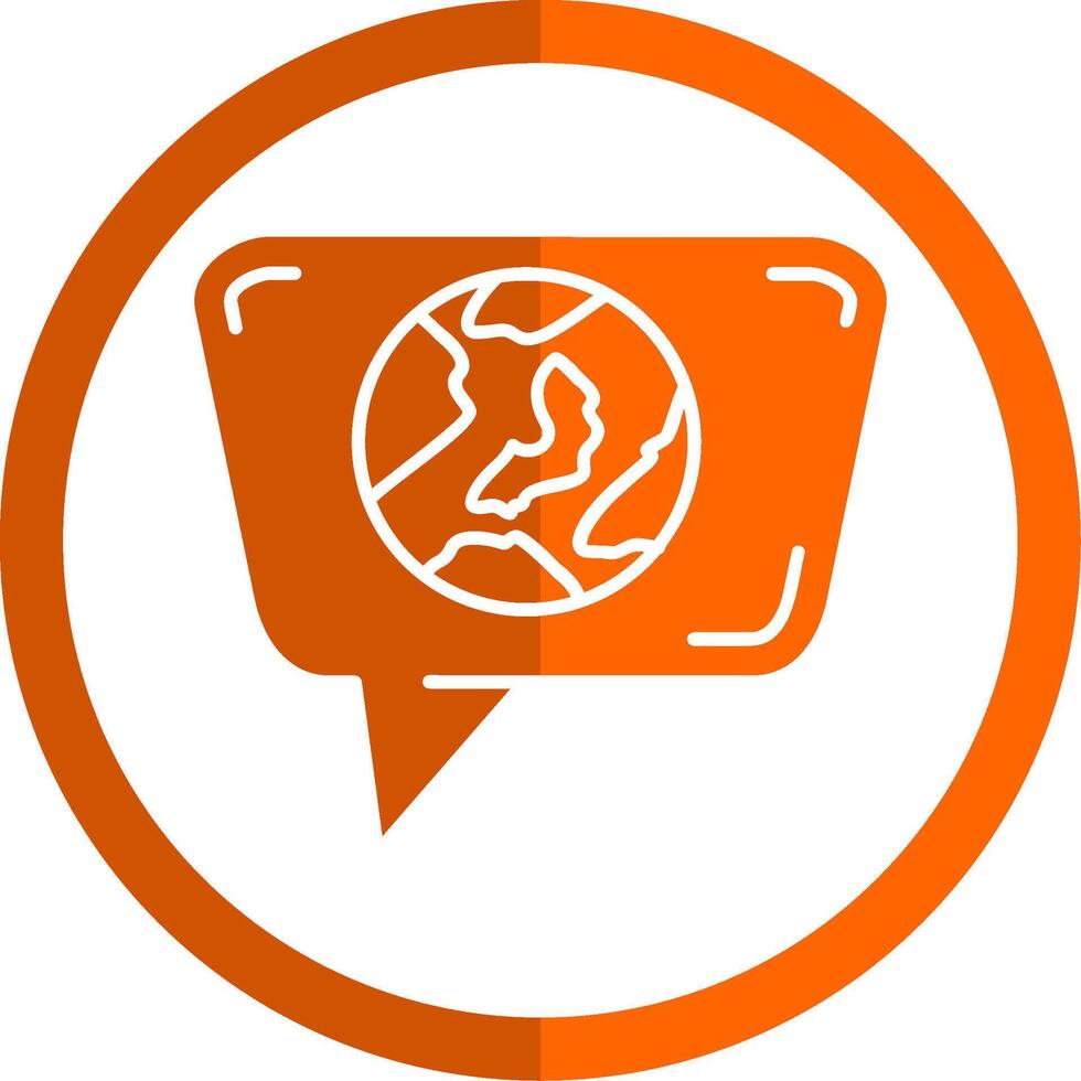 wereldbol glyph oranje cirkel icoon vector