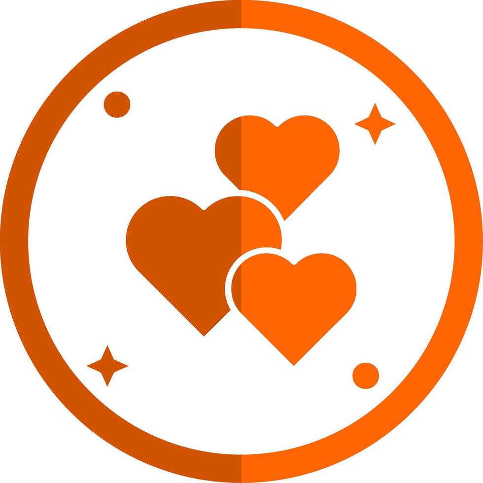 liefde glyph oranje cirkel icoon vector