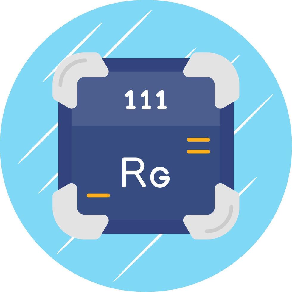 roentgenium vlak blauw cirkel icoon vector