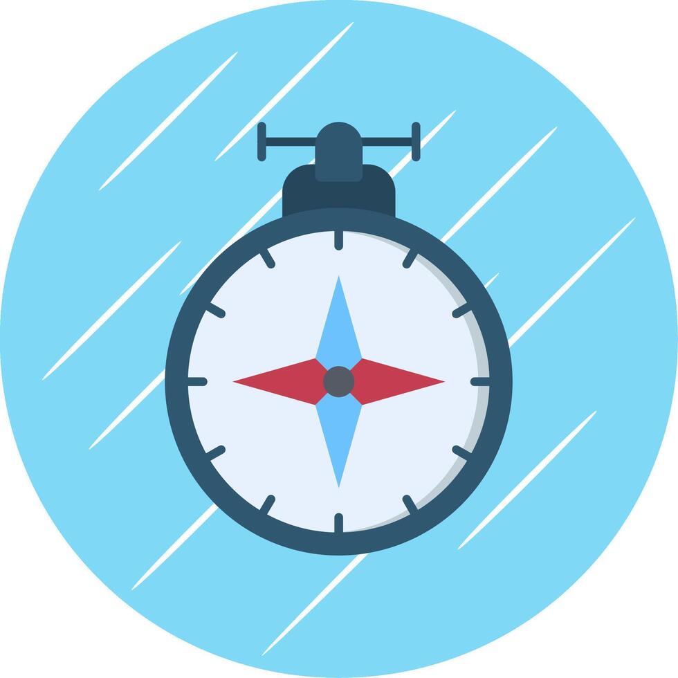 kompas vlak blauw cirkel icoon vector