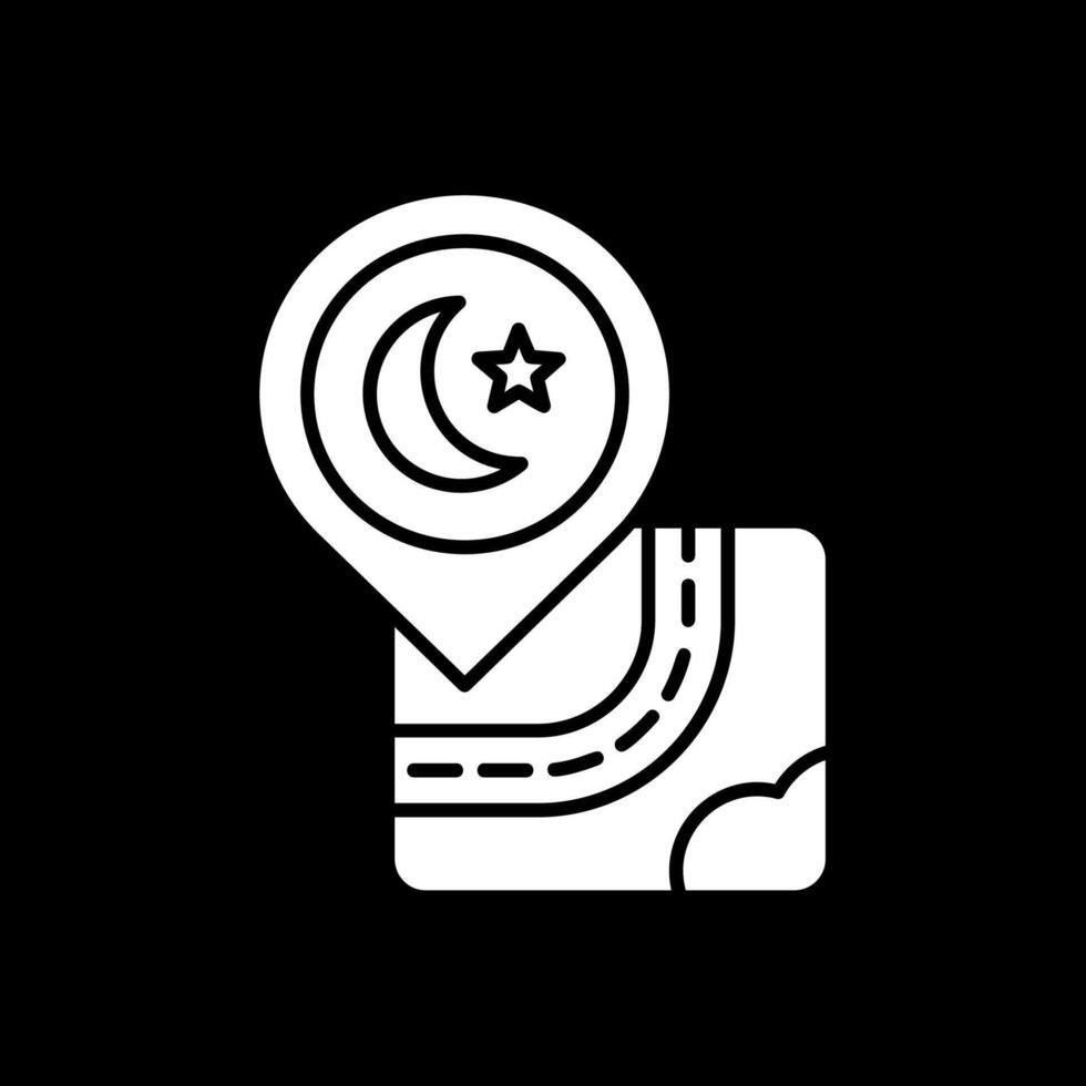 moskee glyph omgekeerd pictogram vector