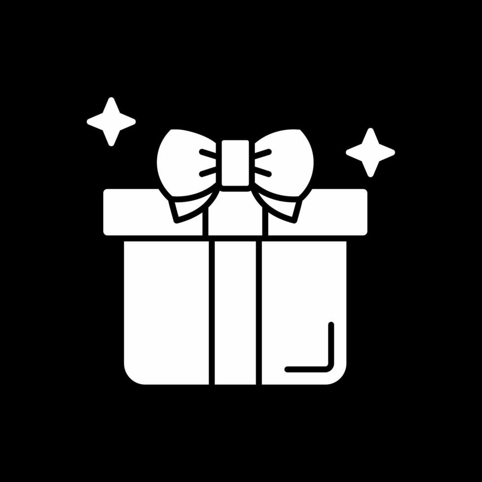 geschenk glyph omgekeerd pictogram vector