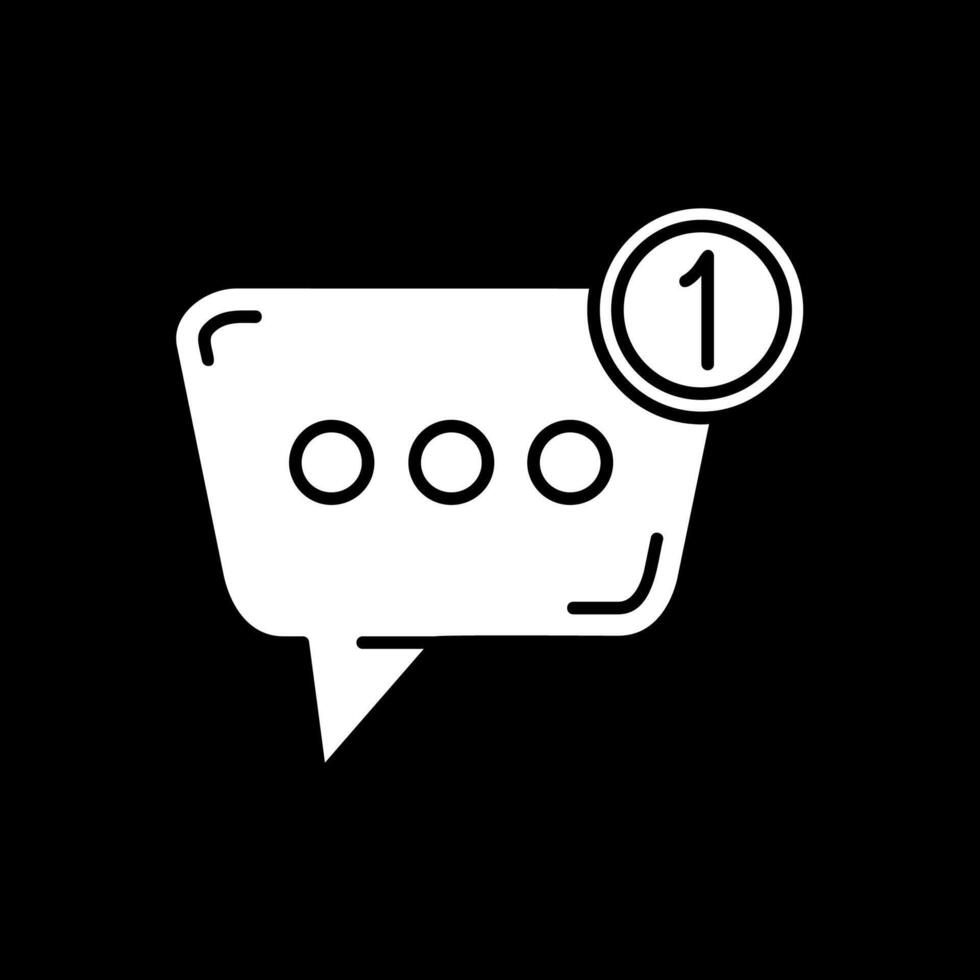 melding glyph omgekeerd pictogram vector