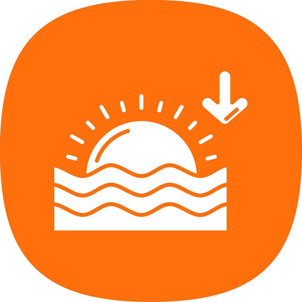 zonsondergang glyph kromme icoon vector