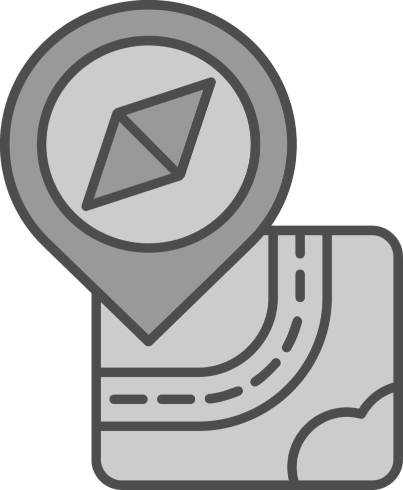 navigatie lijn gevulde grijswaarden icoon vector