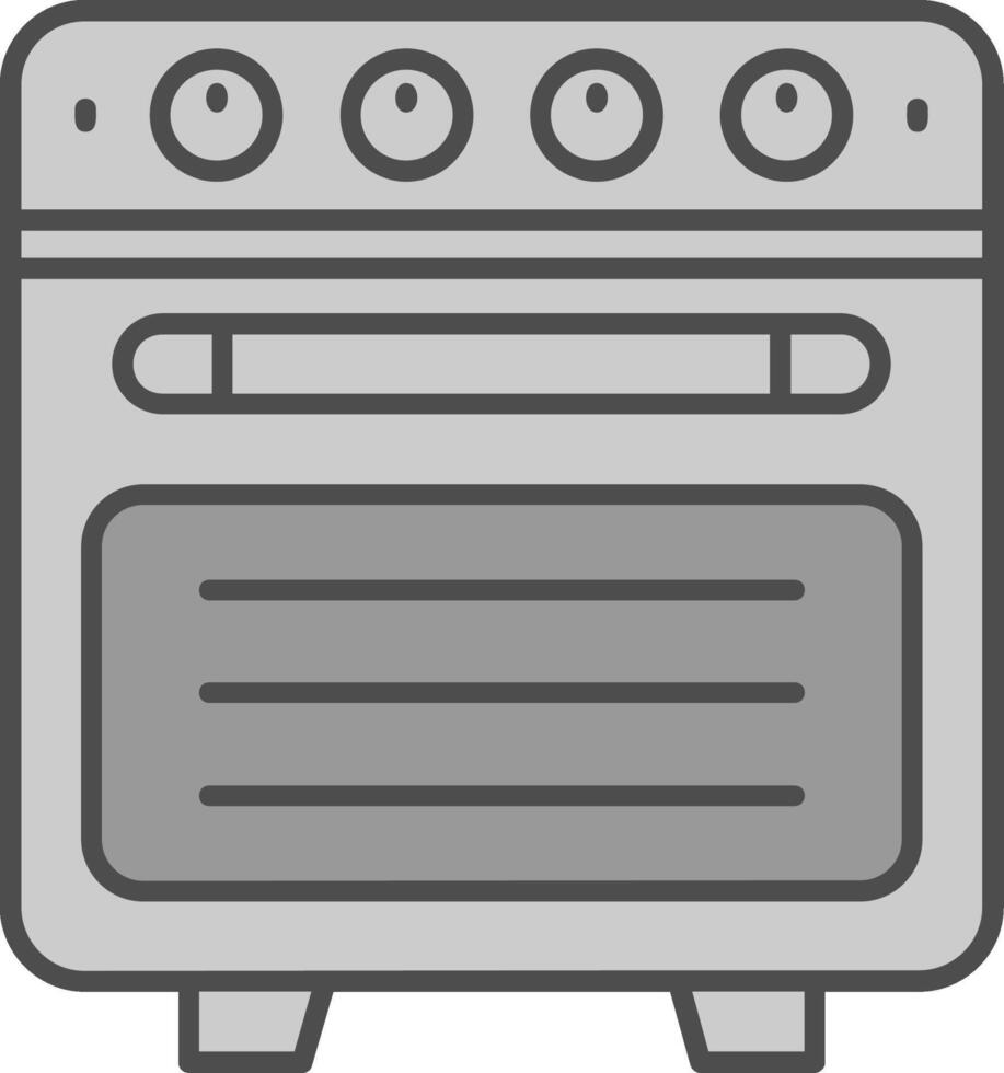 oven lijn gevulde grijswaarden icoon vector