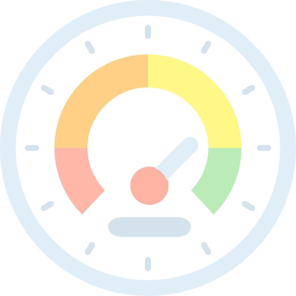 snelheidsmeter vlak licht icoon vector