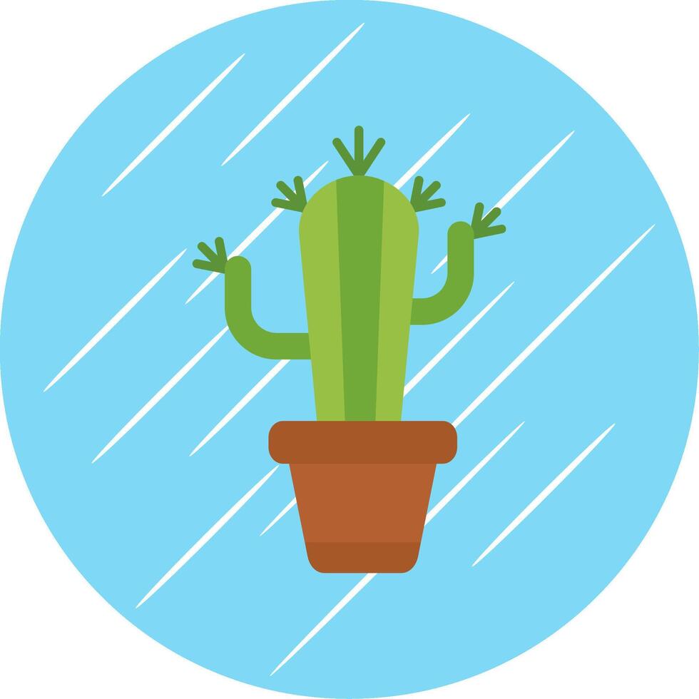 cactus vlak blauw cirkel icoon vector